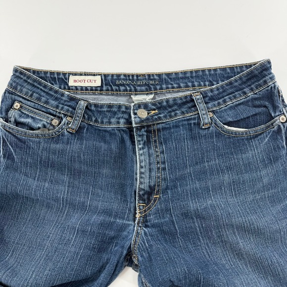 Banana Republic Bootcut Jeans Vintage Women 14L Blue Dark Wash Denim Boot Leg - Picture 9 of 11